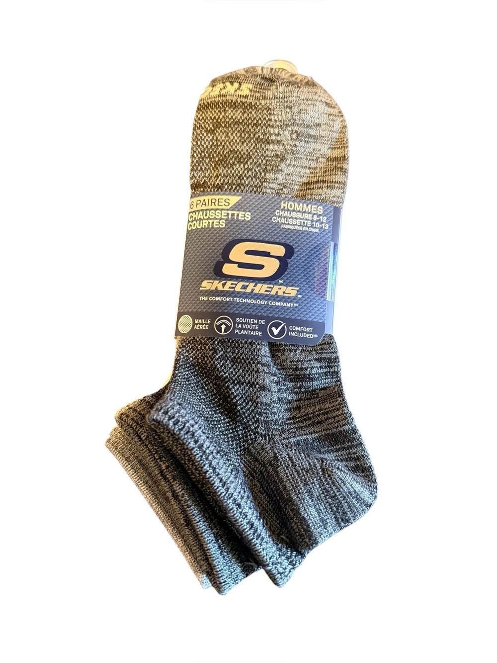 NWT Skechers Men's Low-Cut Athletic Socks – Gray Heather